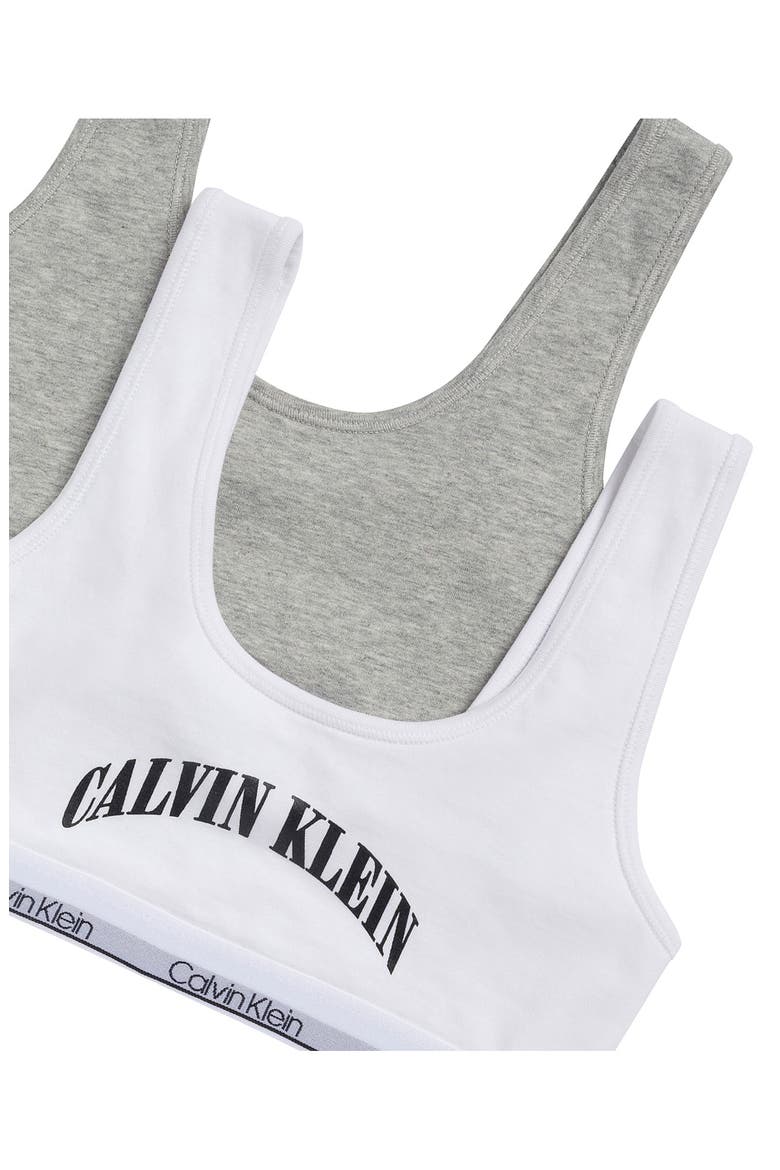 Kids' NYC Collection 2-Pack Assorted Bralettes, Alternate, color, WHITE/ HEATHER GREY