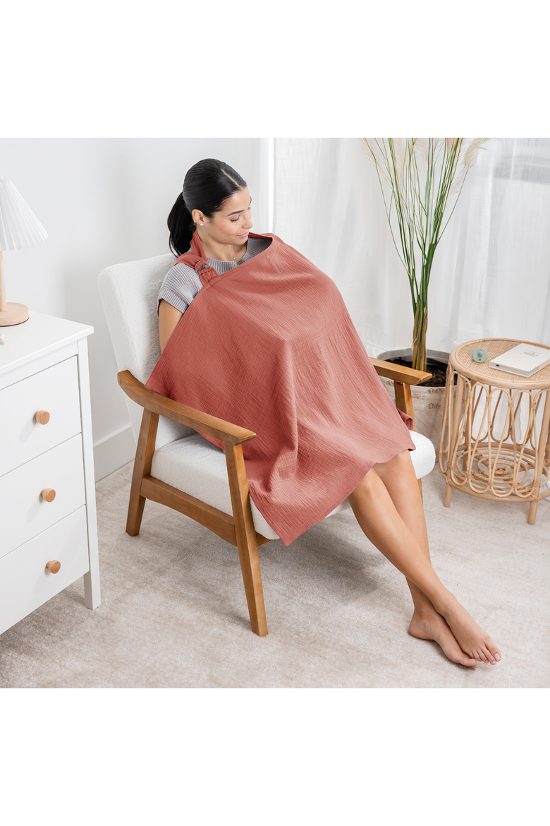 Muslin Nursing Cover, 100% Cotton - 1 Pack, Alternate, color, Dusty Rose