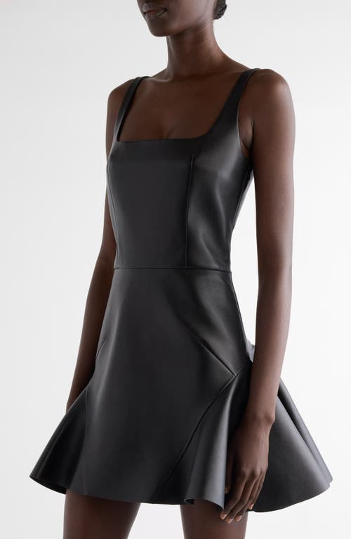Givenchy Mini Robe À Bretelles En Cuir In Black
