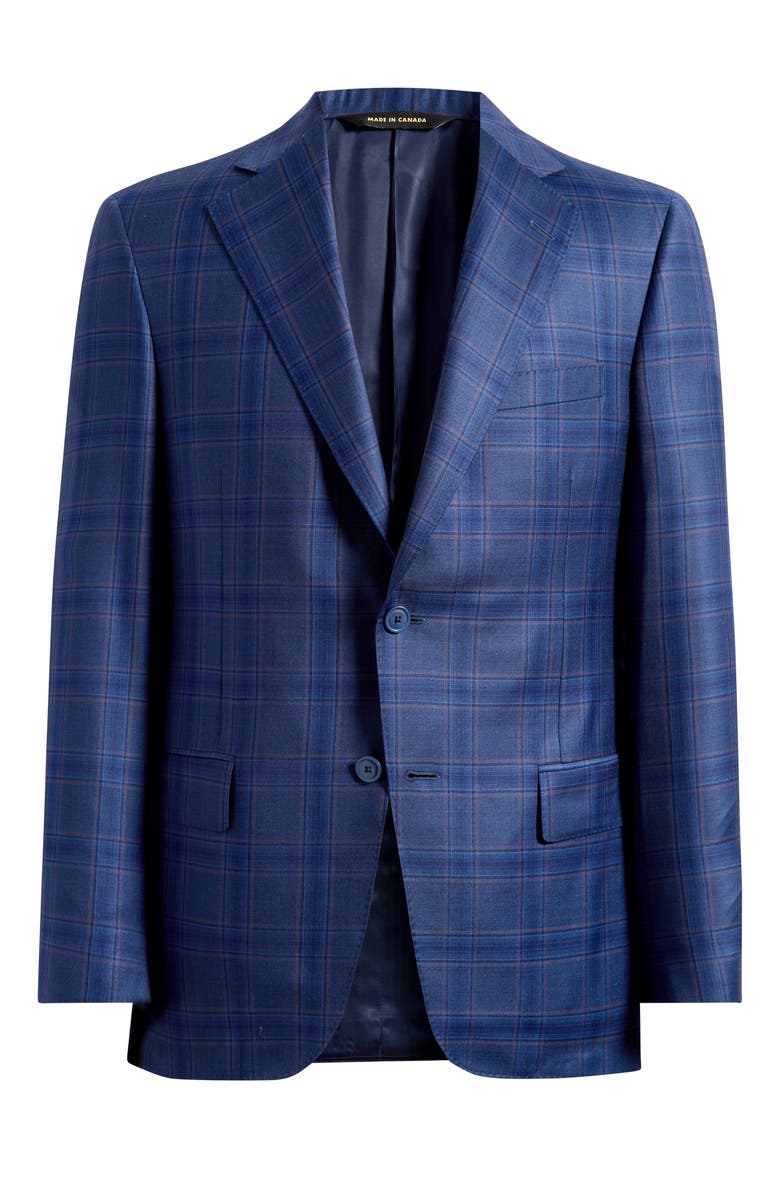 Heritage Gold Blue Plaid Wool Sport Coat, Main, color, Blue