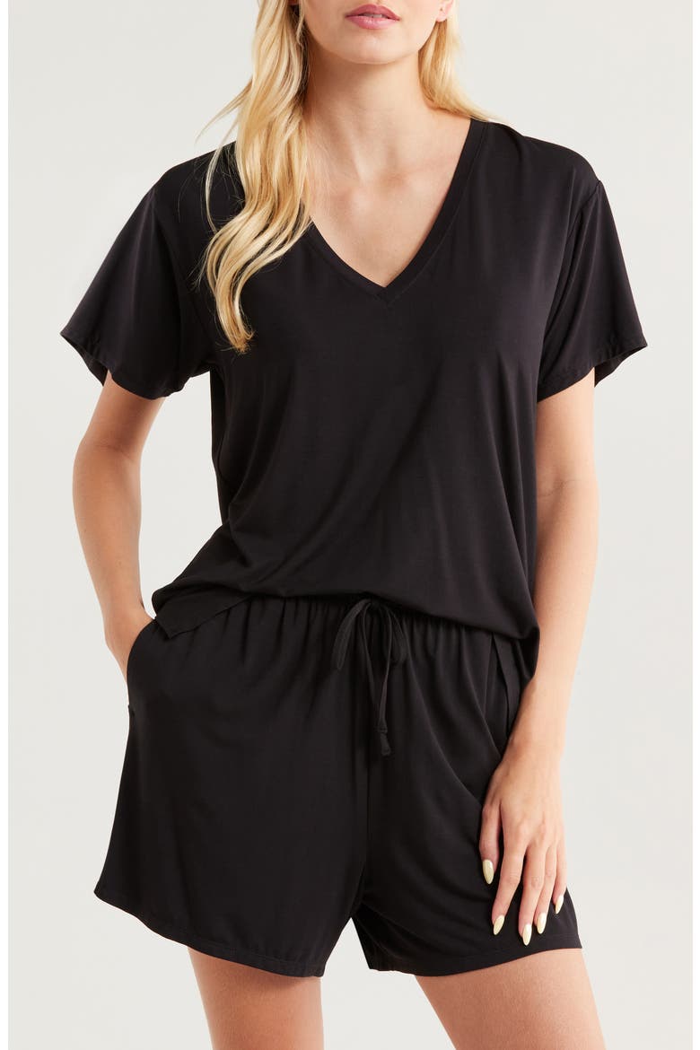 Cool Touch Short Pajamas, Main, color, BLACK