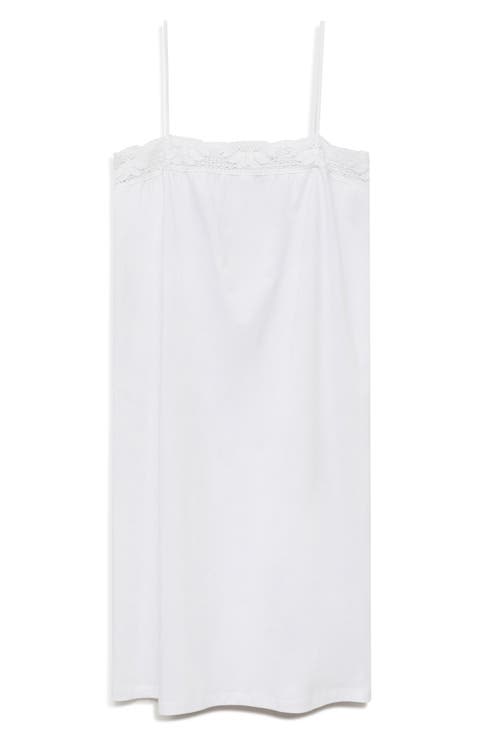 Lace Trim Cotton Nightgown