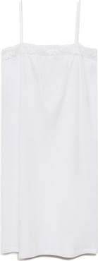 MANGO Lace Trim Cotton Nightgown