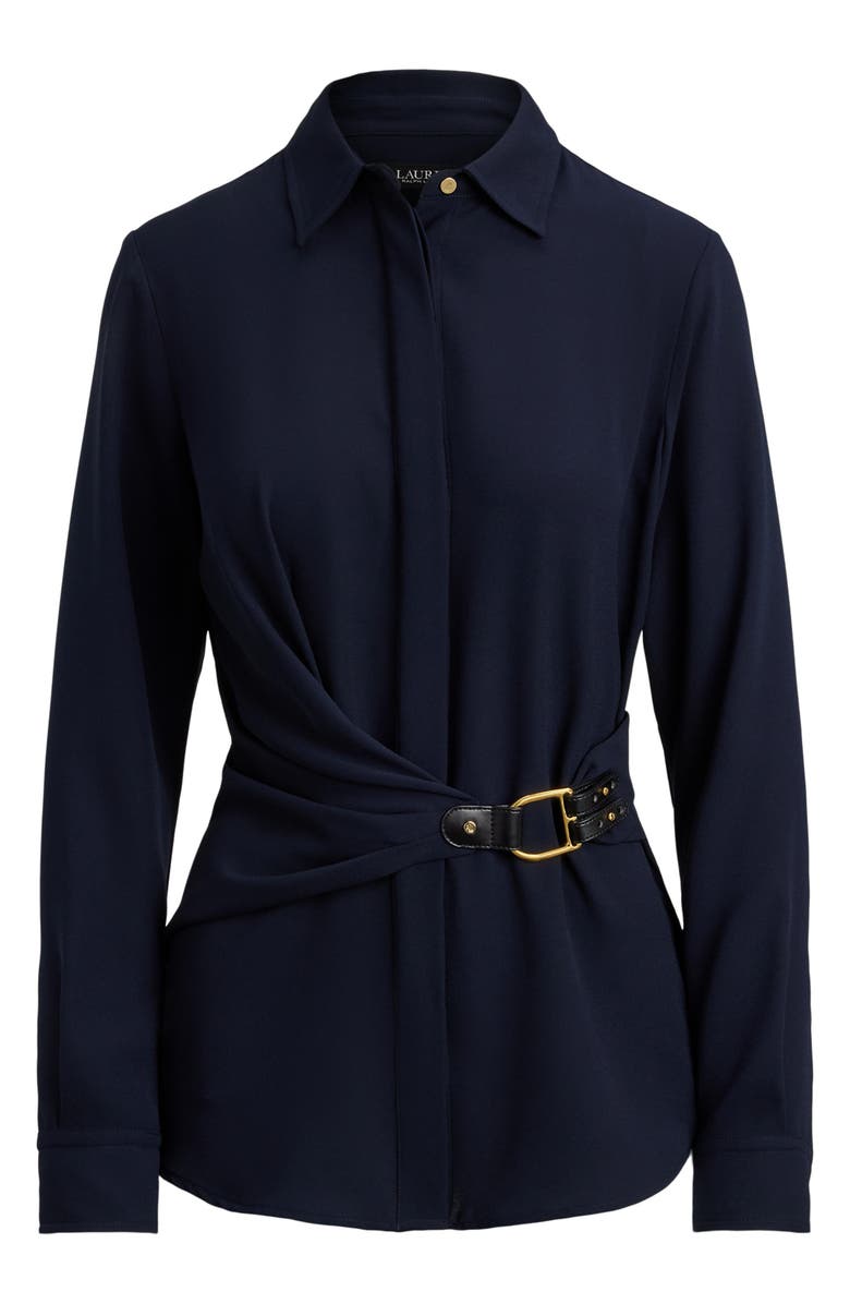 Lauren Ralph Lauren Kreshay Button-Up Buckle Top, Alternate, color, Lauren Navy