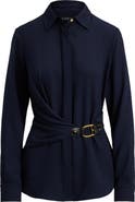 Lauren Ralph Lauren Kreshay Button-Up Buckle Top