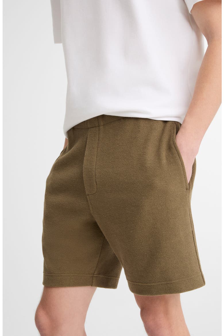 Bouclé Pull-On Shorts, Alternate, color, KALAMATA