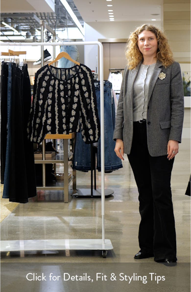 Embroidered Puff Sleeve A-Line Top, sales video thumbnail