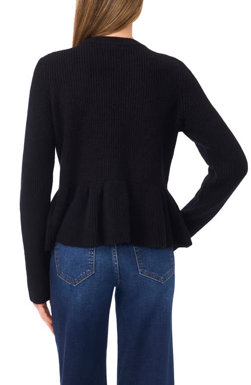 Cece Rib Peplum Sweater In Black
