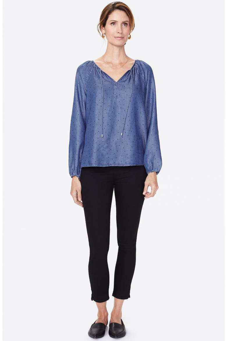 Peasant Blouse, Alternate, color, SPECKLED DOT