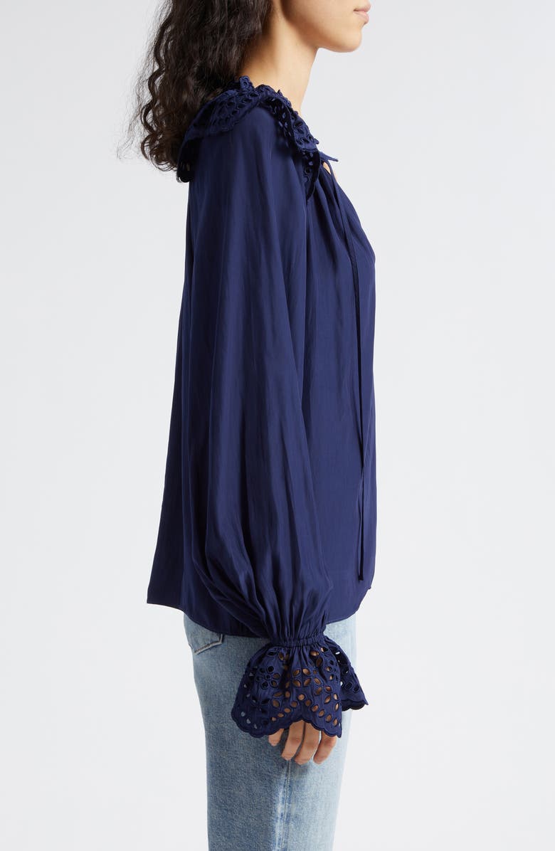 Ramy Brook Lilian Ruffle Eyelet Top, Alternate, color,