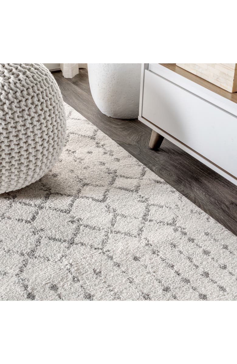 JONATHAN Y Moroccan HYPE Boho Vintage Diamond Oval Area Rug, Alternate, color, Cream/Gray