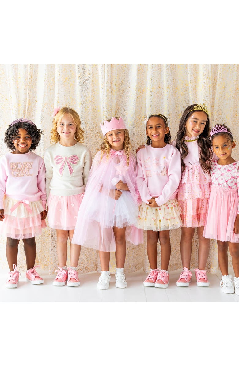 Sweet Wink Pink Princess Tiered Long Sleeve Tutu Dress, Alternate, color, Ballet Pink