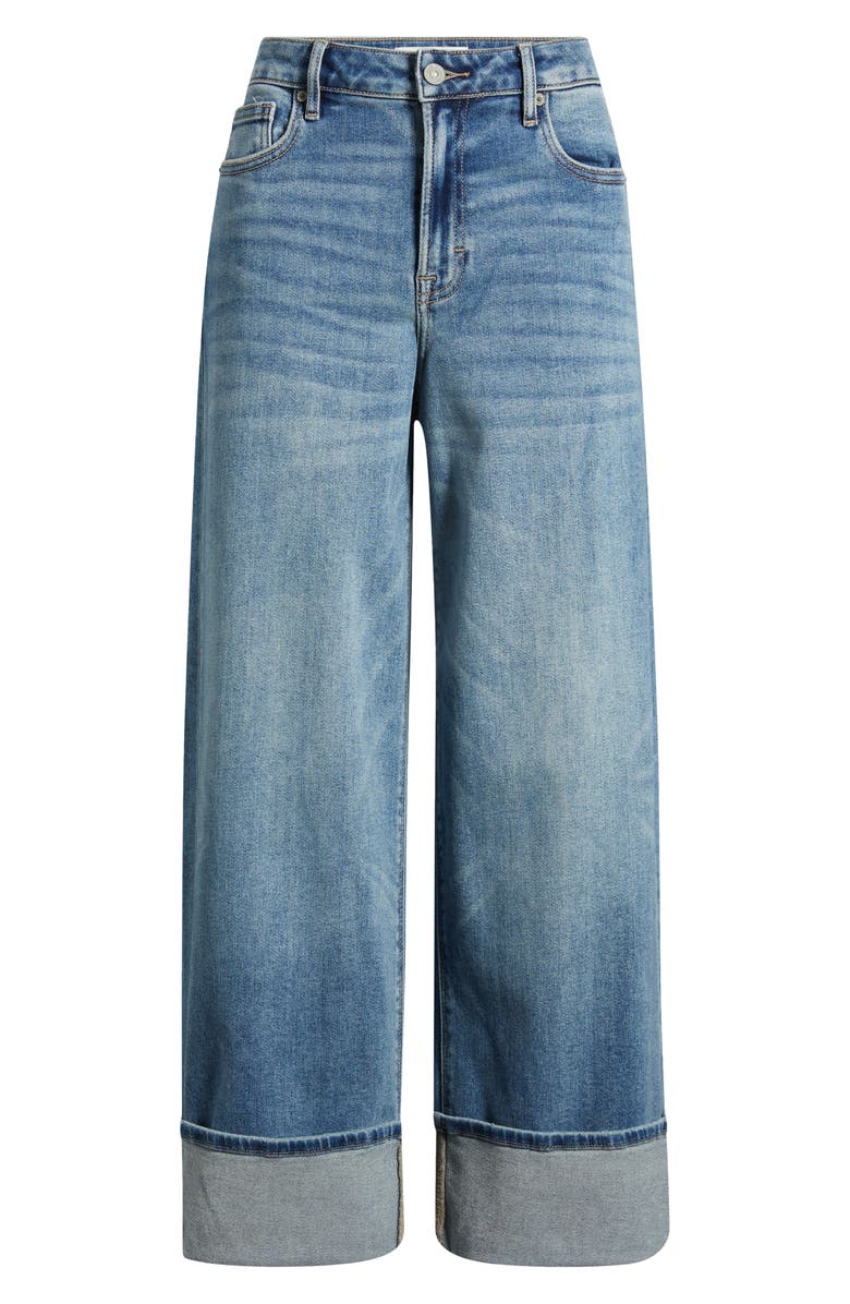 HIDDEN JEANS Cuffed Wide Leg Jeans, Alternate, color, Medium Wash
