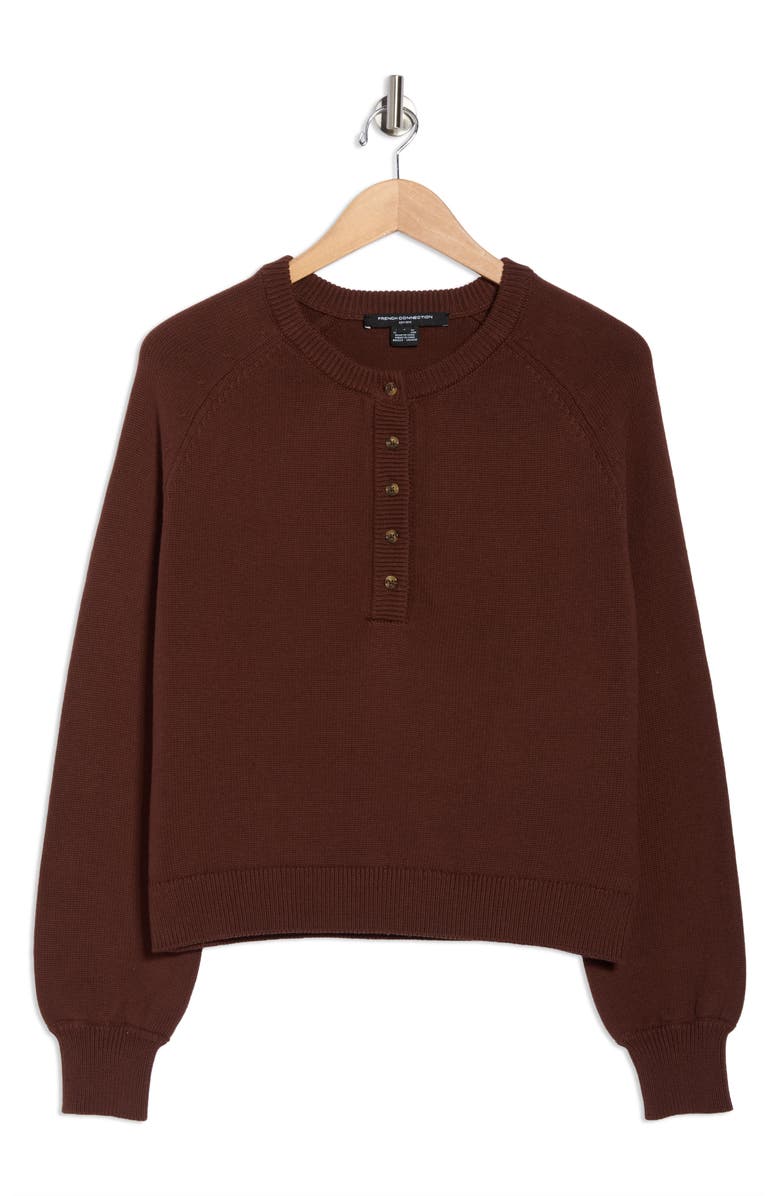 French Connection Mozart Stripe Sweater, Alternate, color, Coffee