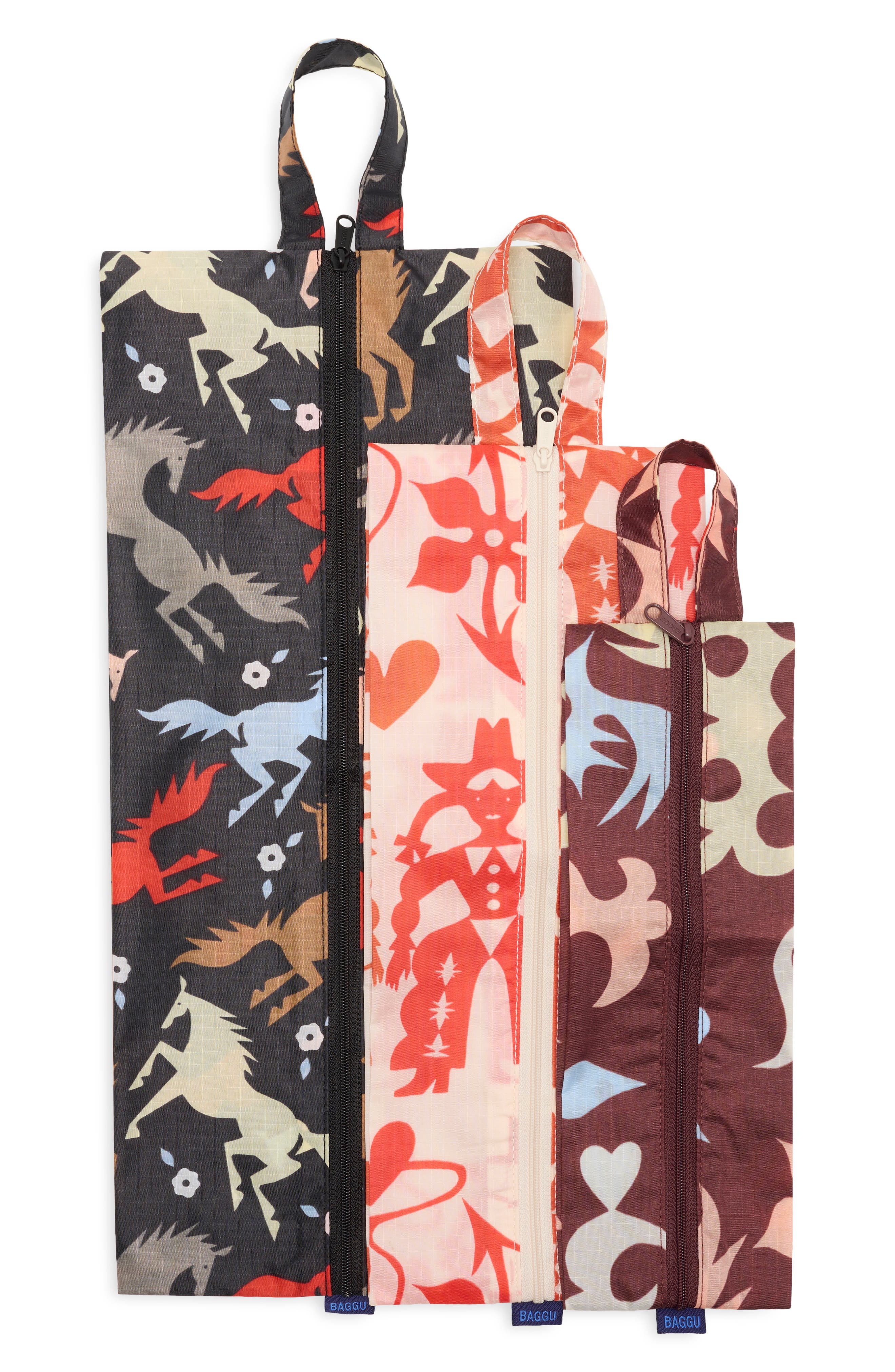 3D Zip Set of 3 Pouches, Alternate, color, WESTERN CUT-OUTS