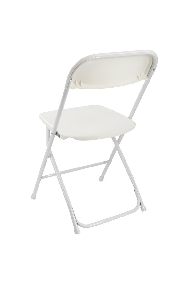 4 Piece Plastic Folding Chair, Alternate, color, White
