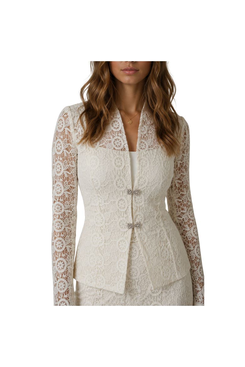 The Valentina Lace Blazer, Main, color, White