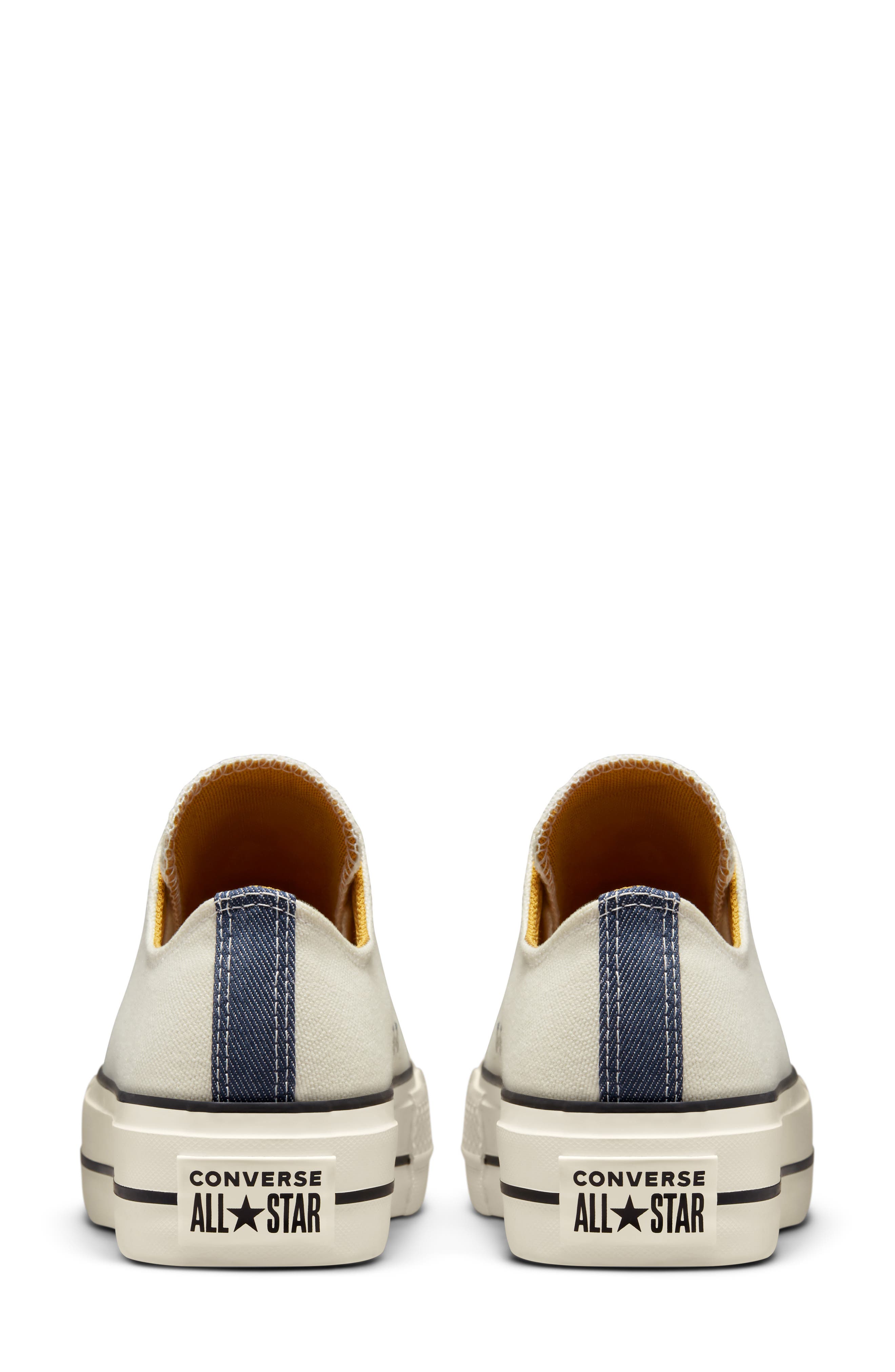Chuck Taylor® All Star® Lift Low Top Platform Sneaker, Alternate, color, EGRET/ NAVY/ BURNT HONEY