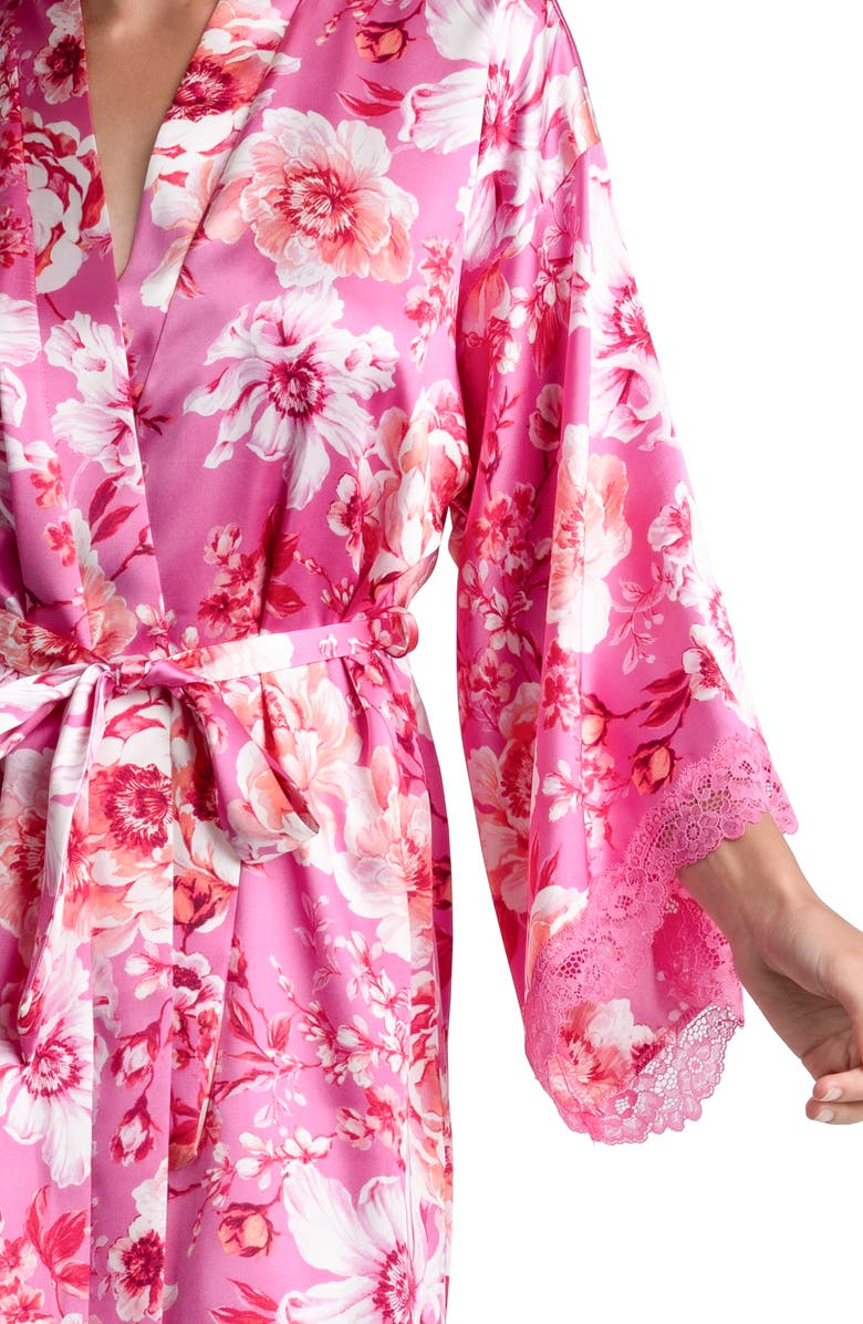 In Bloom by Jonquil My Valentine Floral Satin Wrap Robe, Alternate, color, 