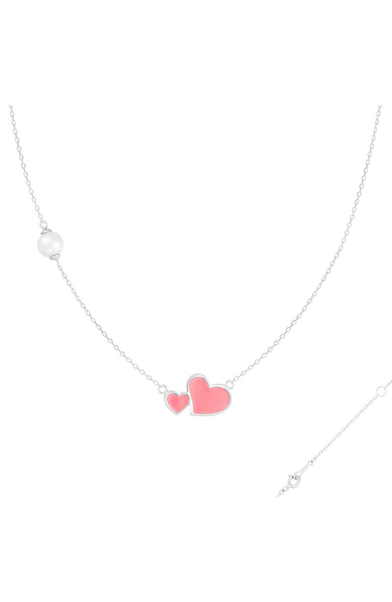 SPLENDID PEARLS Double Heart Pendant Necklace, Alternate, color, 