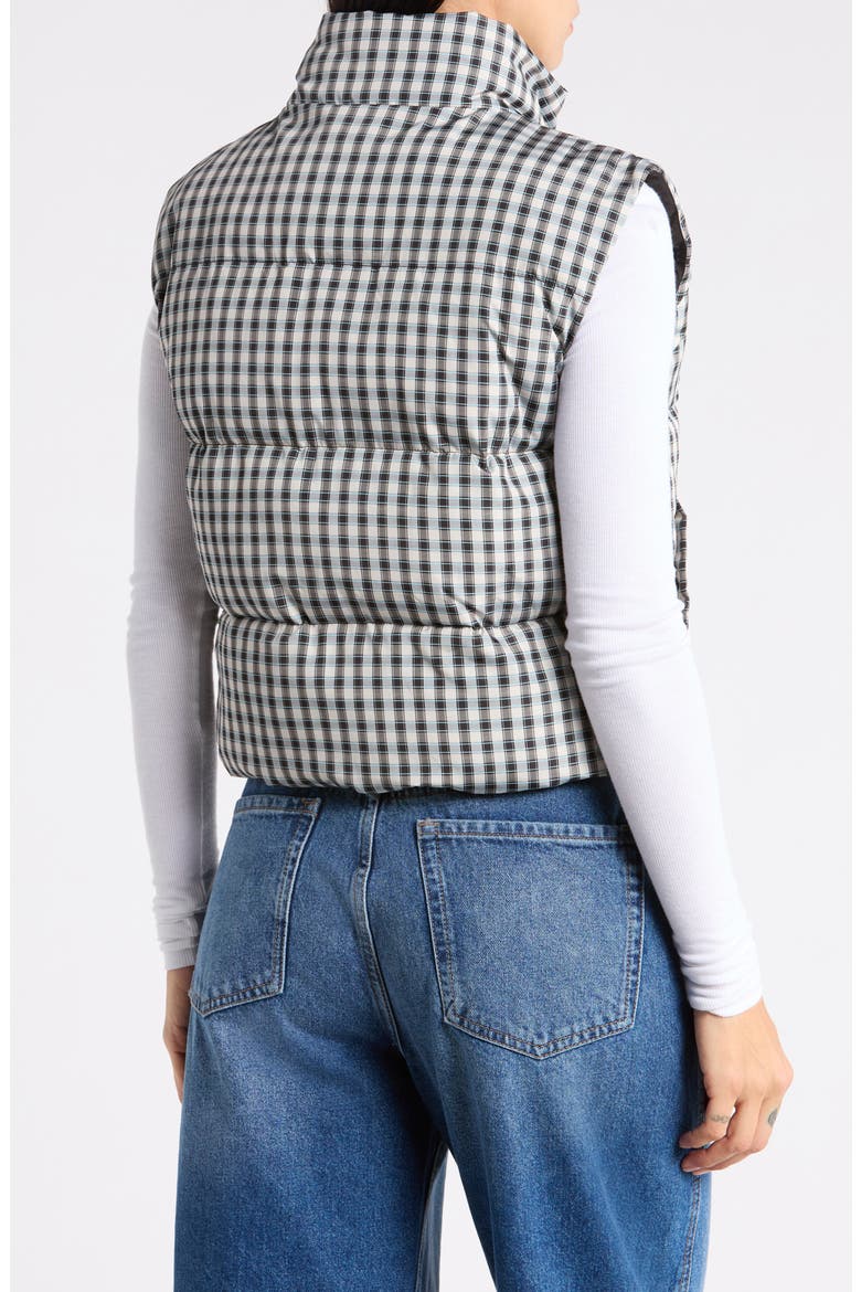 Gingham Puffer Vest, Alternate, color, BLACK TAUPE