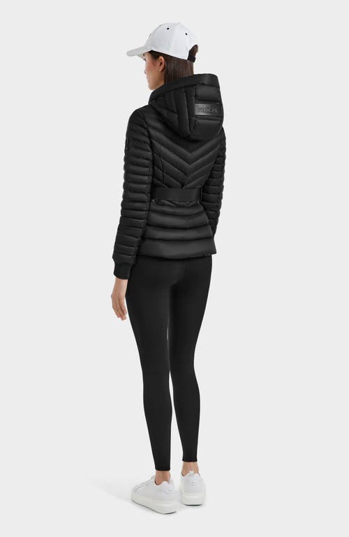 Rudsak Quilted Light Down Jacket With Removable Belt In Black