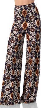 IVONNE Wide-Leg Patterned Palazzo Trousers