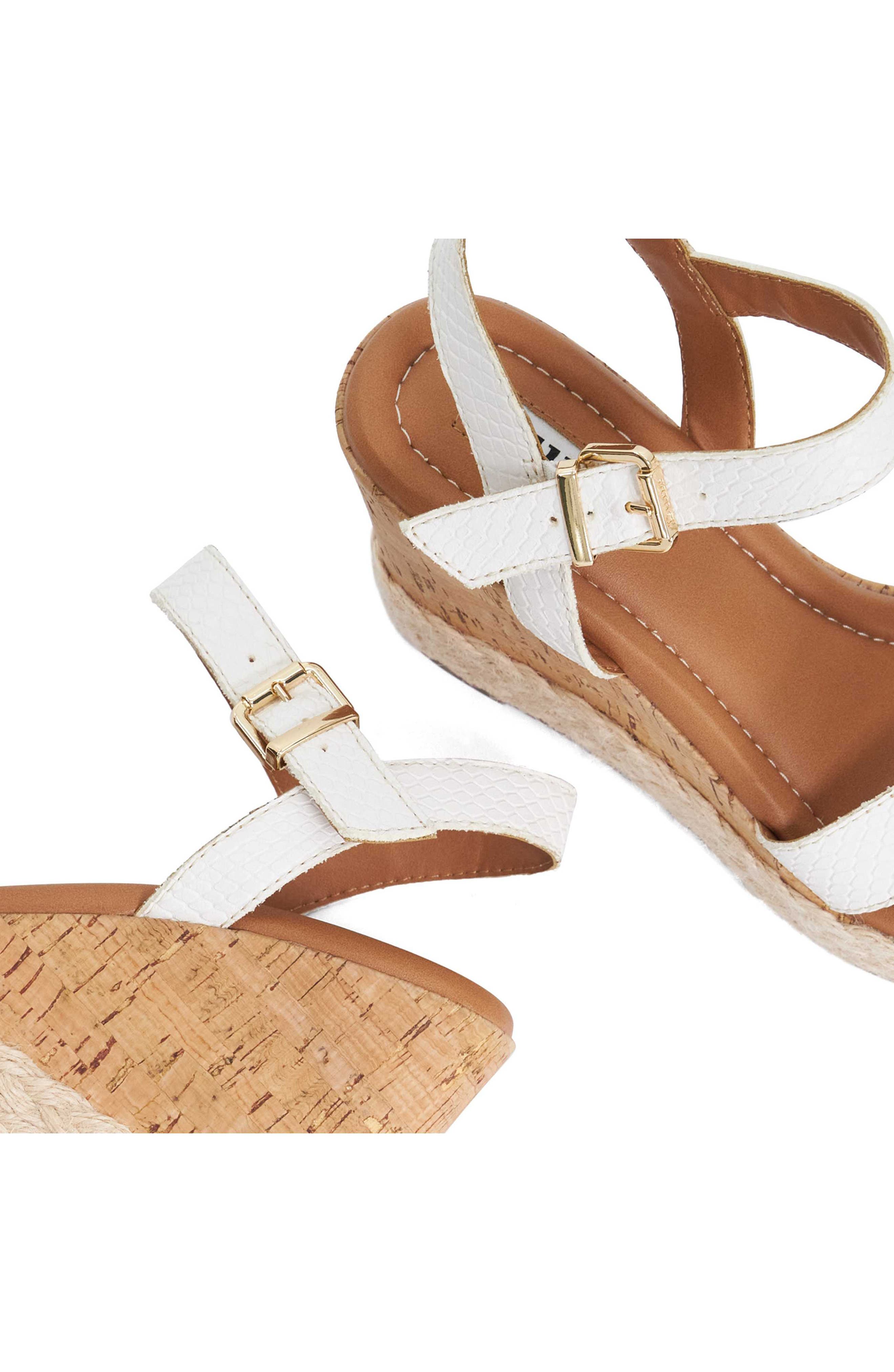 Dune London Kindest Platform Wedge Sandal, Alternate, color, White
