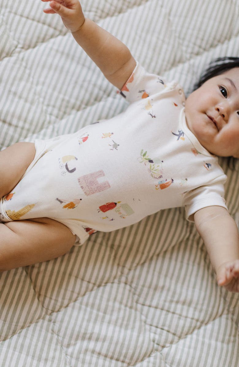 Pehr Explore the World Organic Cotton Bodysuit, Alternate, color, 