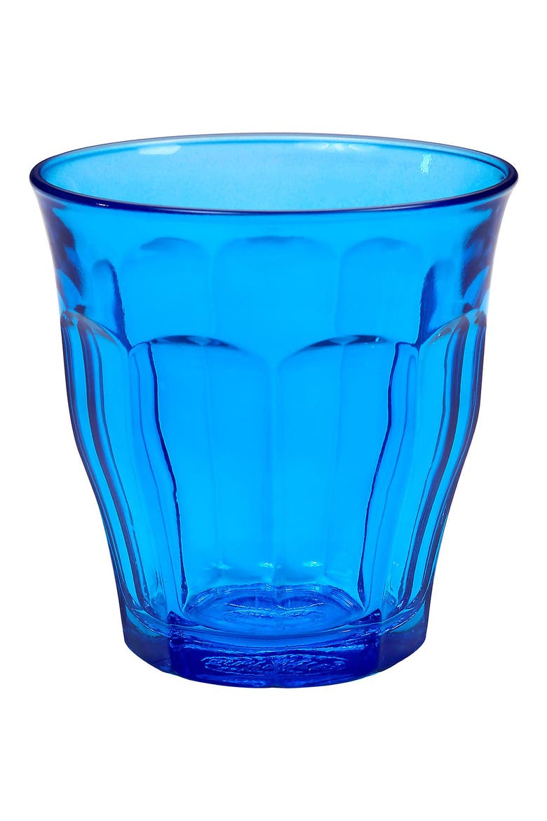 Picardie Set of 6 8.75-Ounce Tempered Glass French Tumblers, Main, color, BLUE