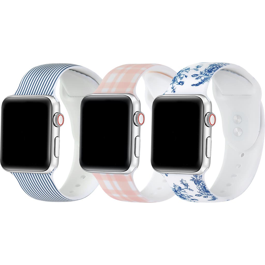 The Posh Tech Assorted 3-pack Printed Silicone Apple Watch® Watchbands In Assorted