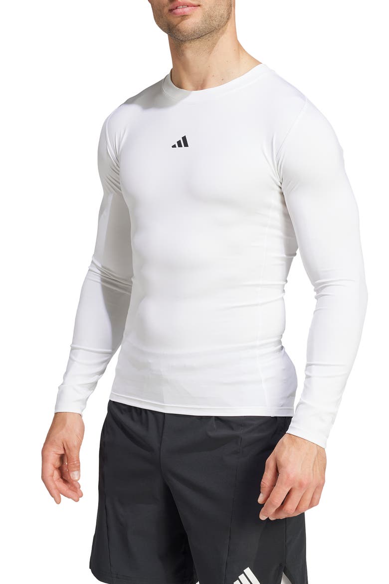 Techfit AEROREADY Long Sleeve Training T-Shirt, Main, color, WHITE