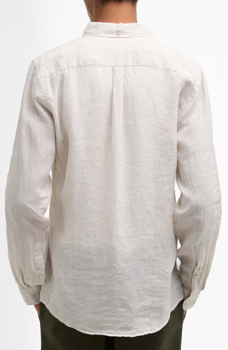Barbour Linton Tailored Fit Check Linen Button-Down Shirt, Alternate, color, 