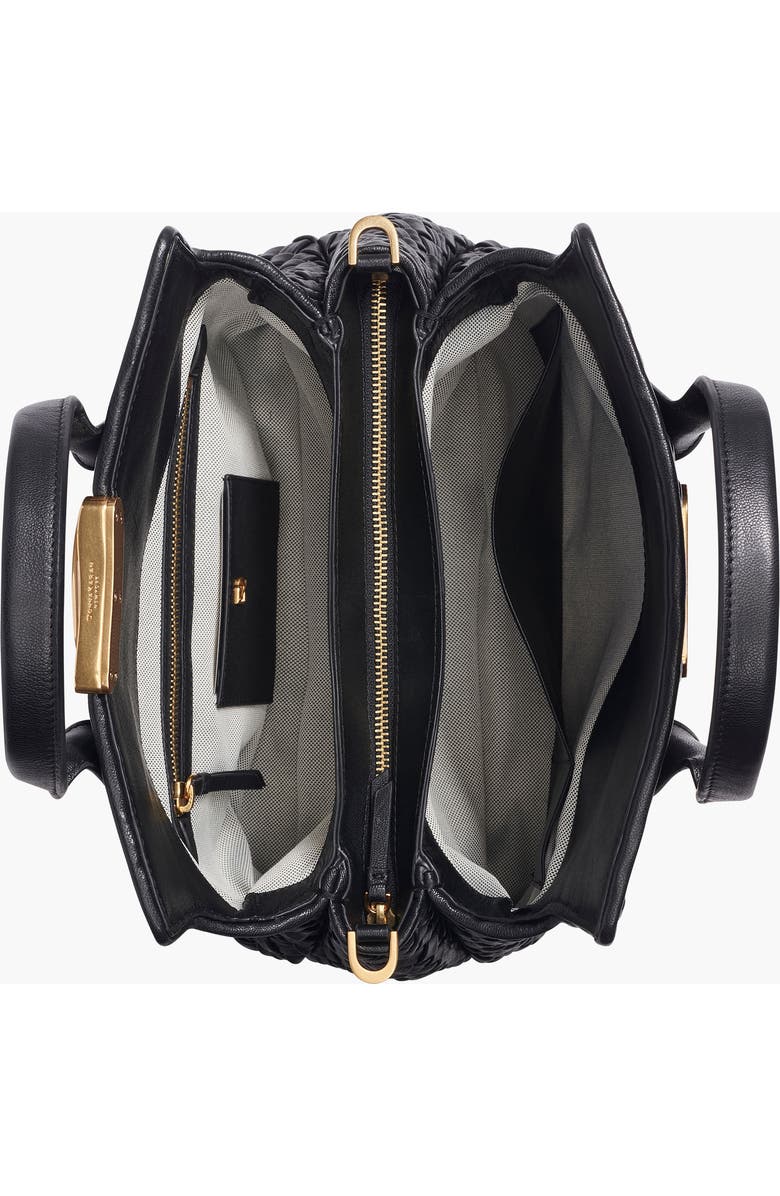 Donna Karan New York Amagansett Woven Leather Satchel, Alternate, color, Blk/Gold