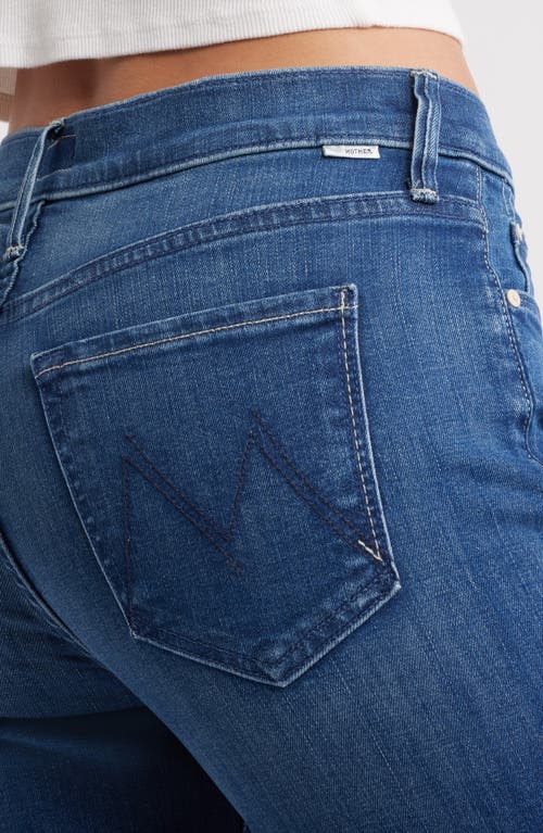 Mother The Dazzler Mid Rise Ankle Fray Jeans In Blue