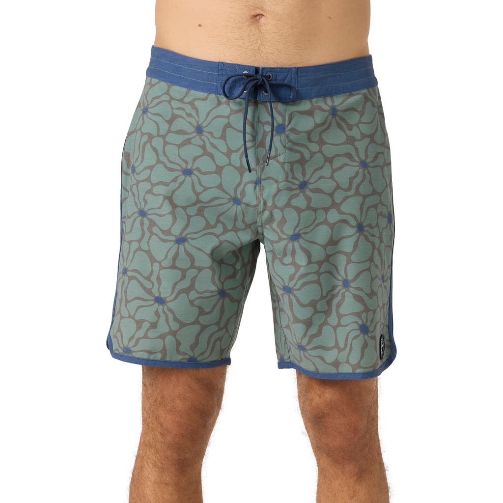 O'neill Og Print Scallop Swim Trunks In Seagrass