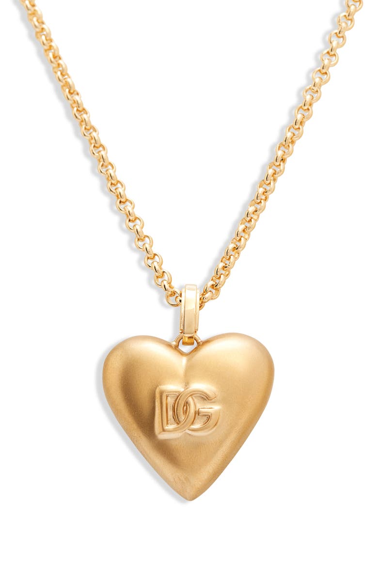 DG Heart Pendant Necklace, Main, color, ZOO00 ORO