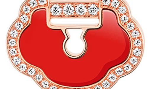 Qeelin Yu Yi Red Agate Pendant Necklace In Rose Gold