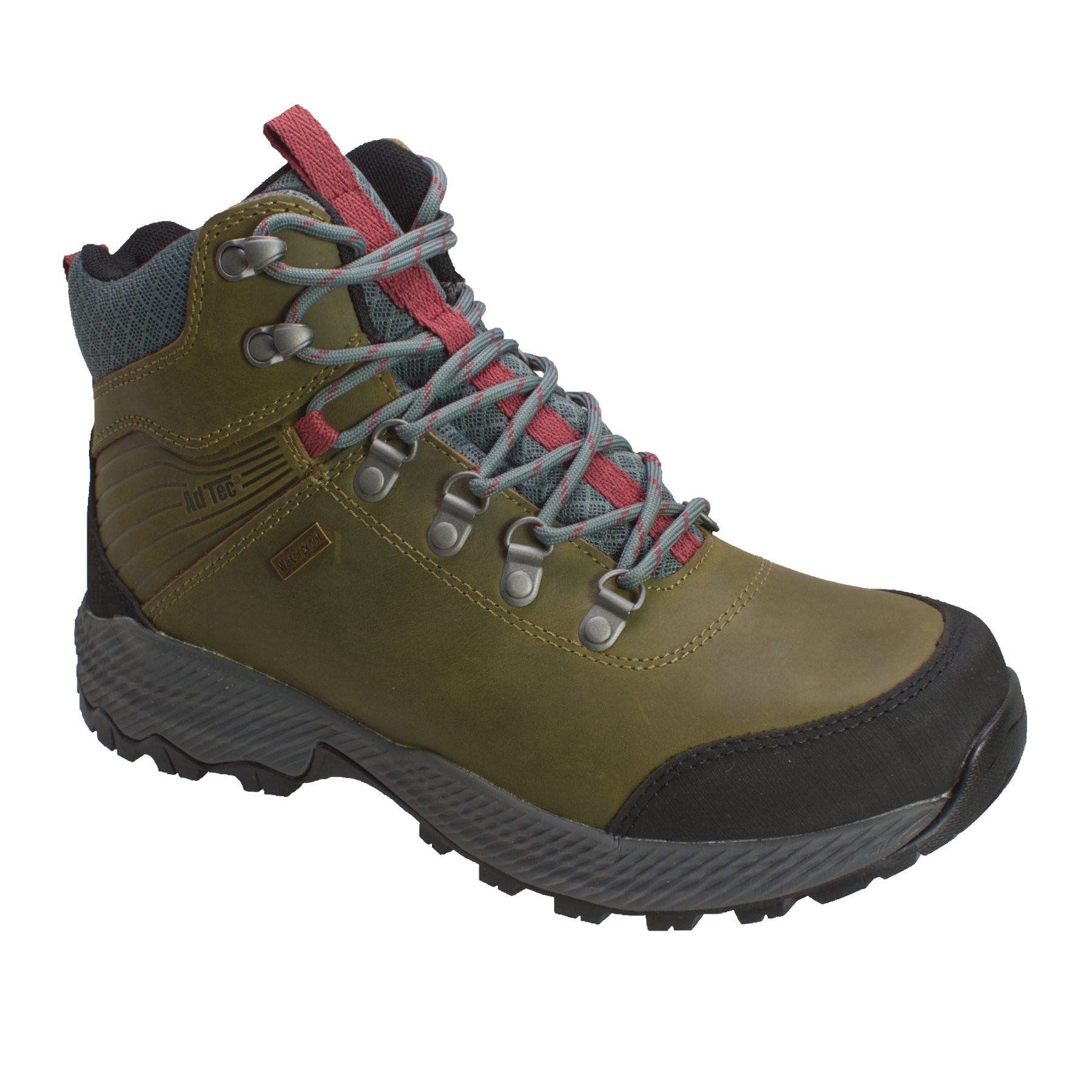 AdTec 6" Leather Waterproof Work Hiker Boots, Main, color, Olive