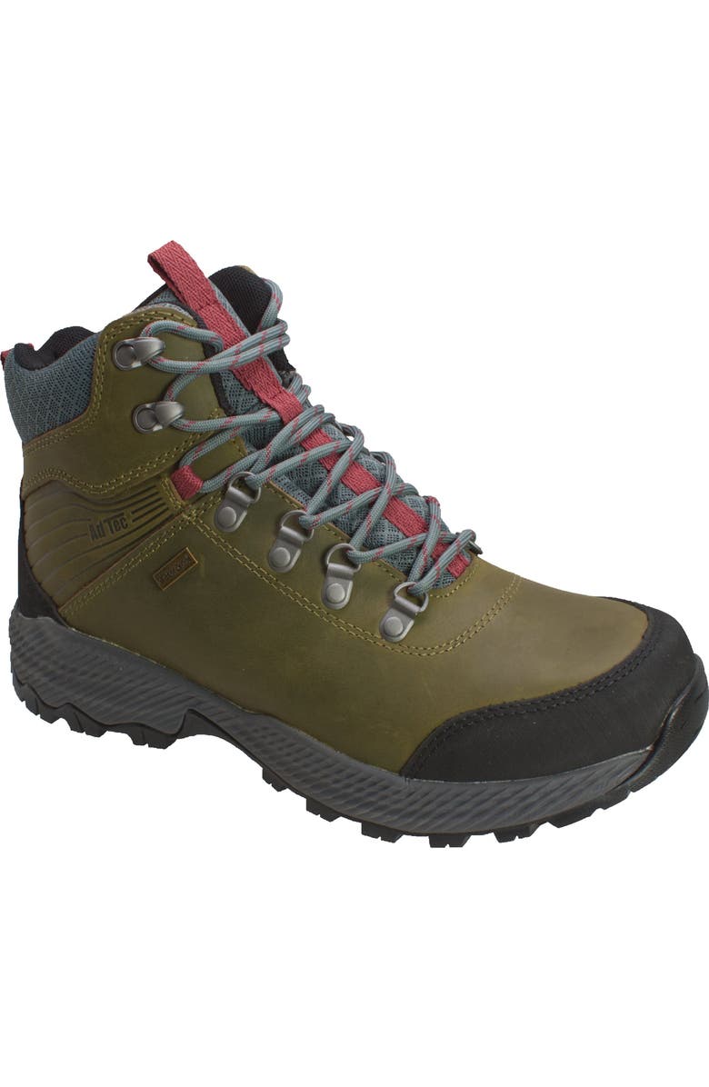 AdTec 6" Leather Waterproof Work Hiker Boots, Main, color, Olive