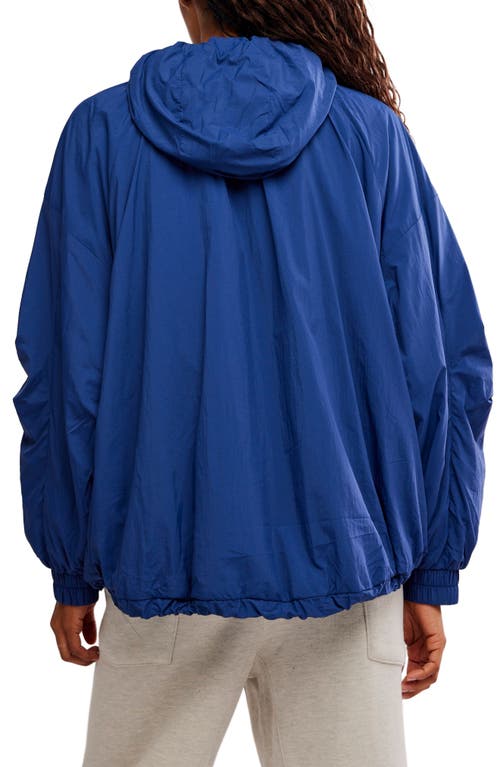 Free People Explore More Nylon Hooded Jacket In Blue