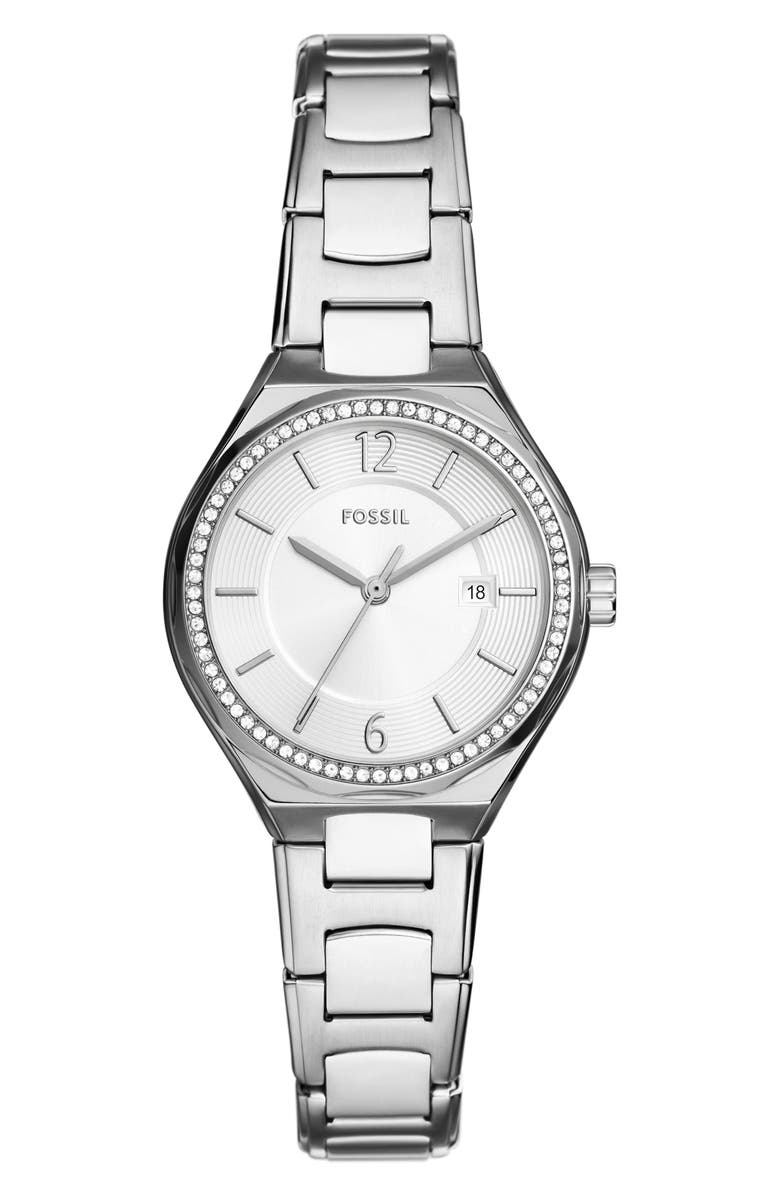 Fossil Eevie Bracelet Watch, 36mm, Main, color, Silver