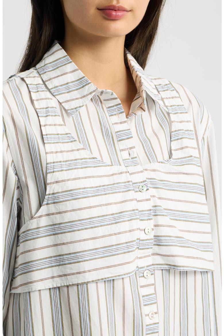 Valeria Double Layer Organic Cotton Shirt, Alternate, color, MULTI WHITE