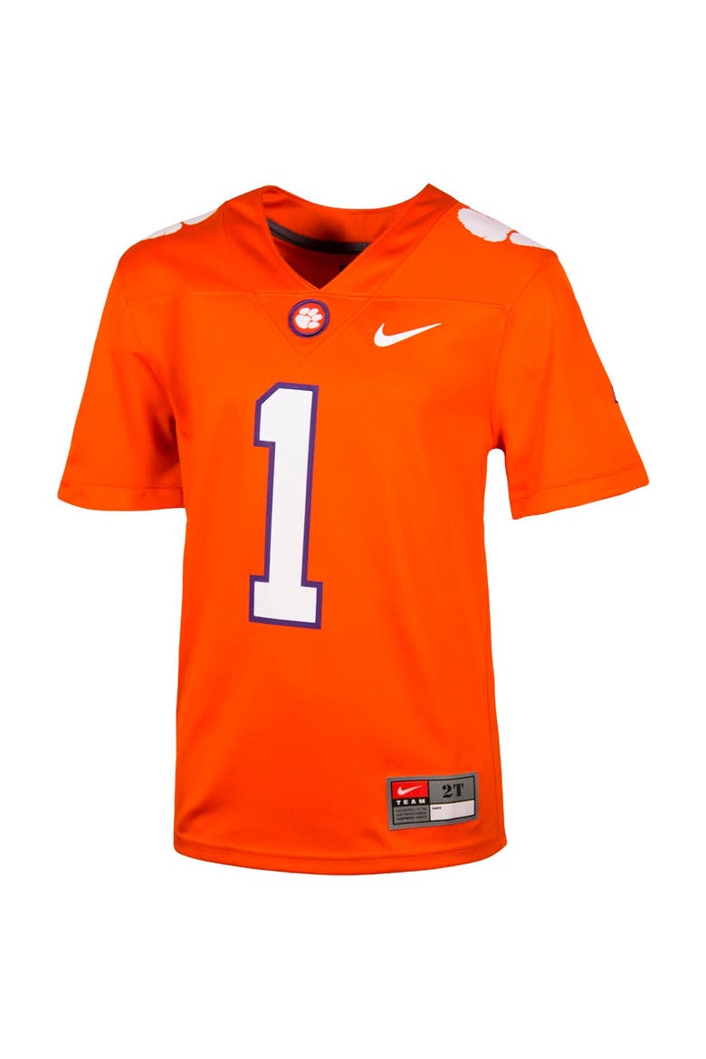 Toddler Nike #1 Orange Clemson Tigers Untouchable Football Jersey, Alternate, color, Orange