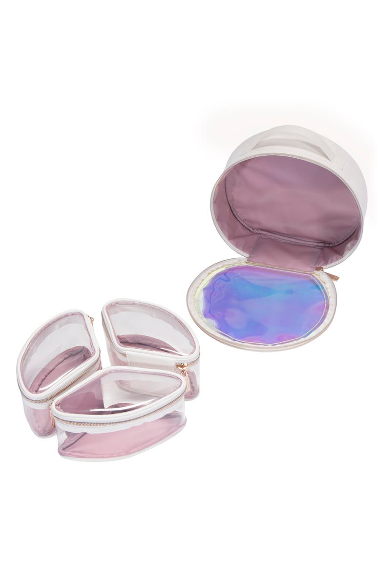 Stephanie Johnson Miami Nights Frost Riley Jewelry & Makeup Bag, Alternate, color, White