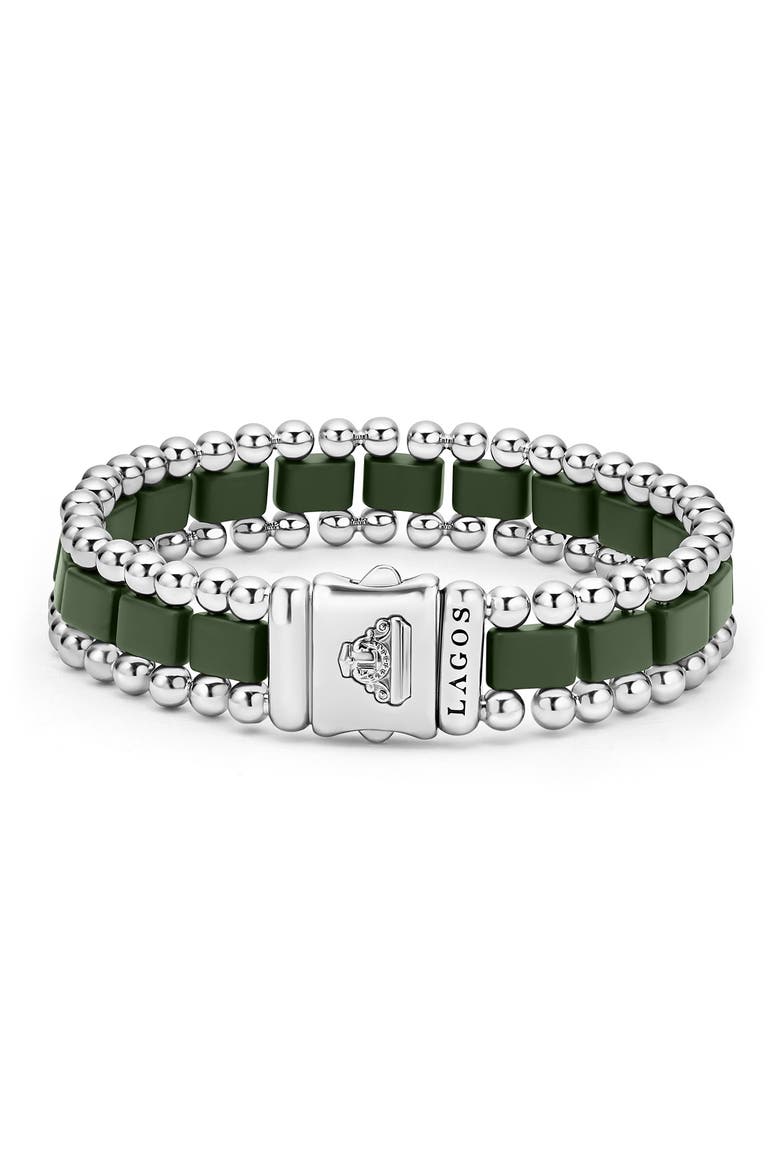 Men's Anthem Ceramic Link Bracelet, Alternate, color, GREEN