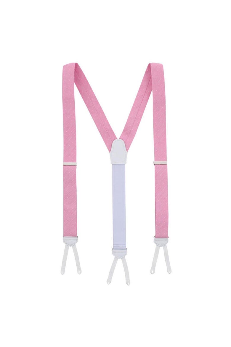 Big & Tall Churchill Chambray Polka Dot Linen Blend Formal Suspenders, Alternate, color, Light Pink with Polka Dots