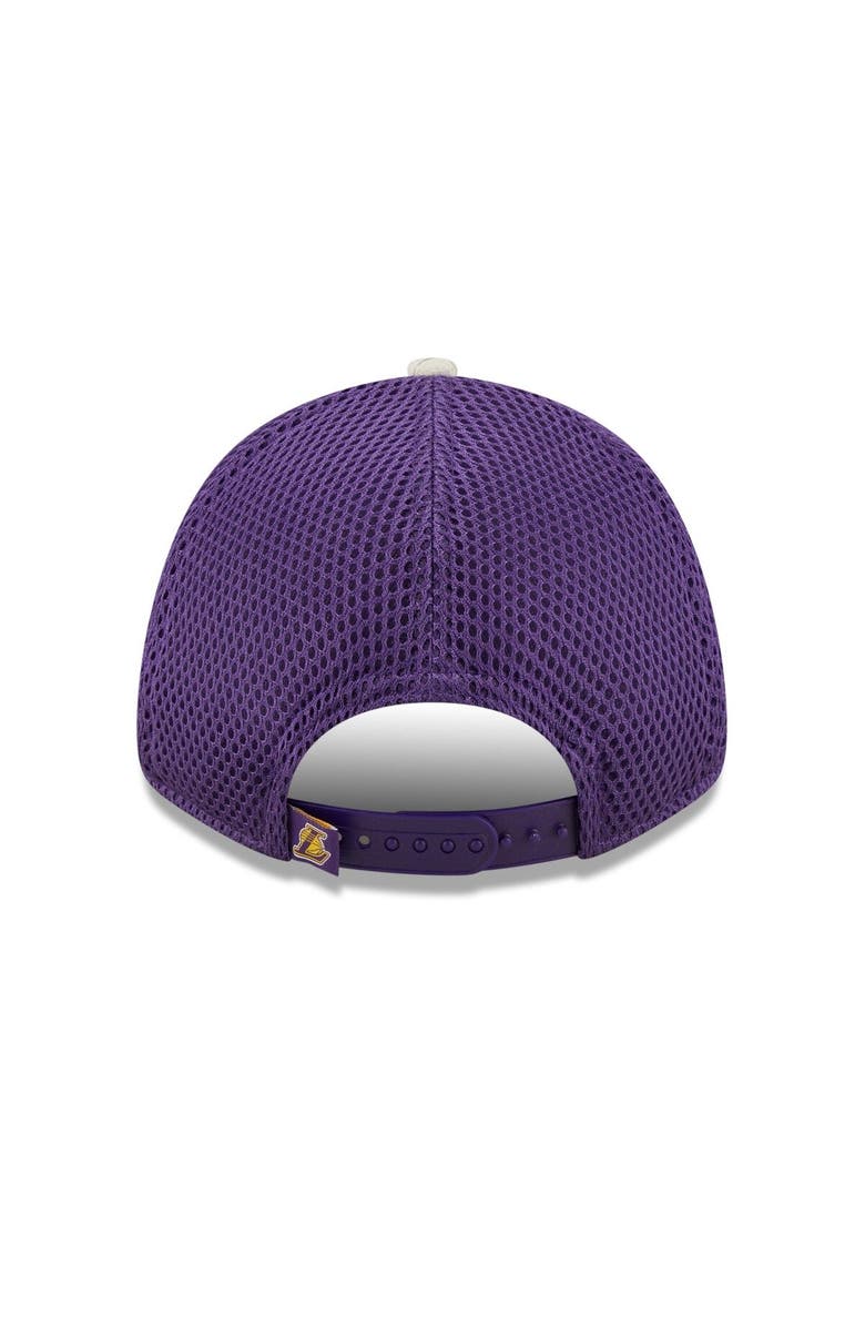 New Era Men's New Era Gray/Purple Los Angeles Lakers Active 9FORTY Snapback Hat, Alternate, color, 