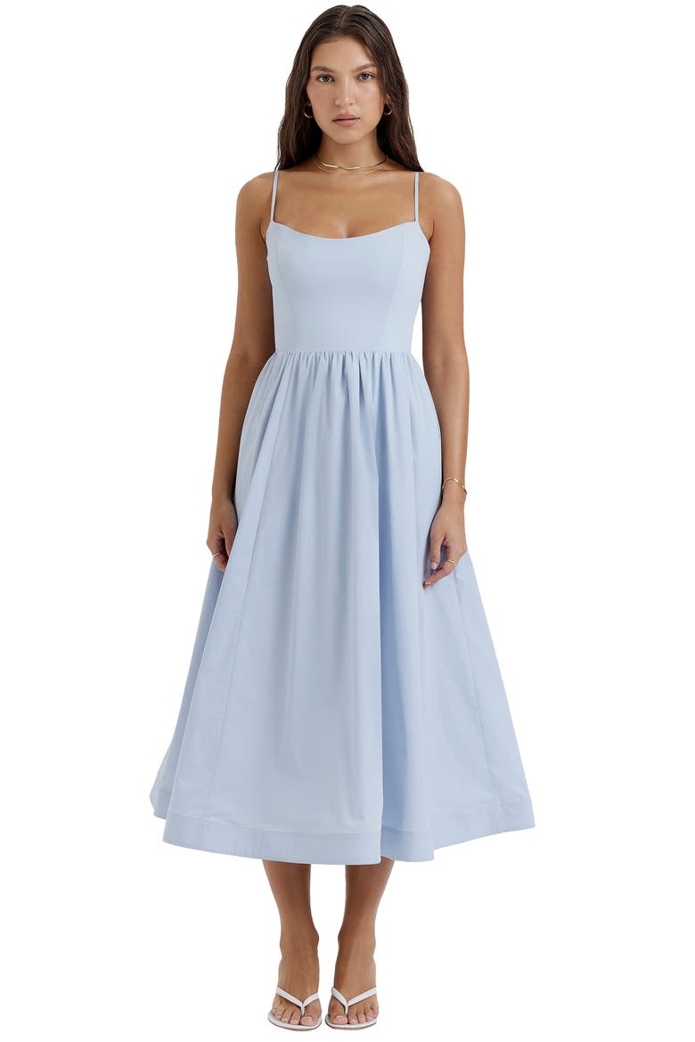 Lolita Corset Cotton Blend Fit & Flare Dress, Alternate, color, SOFT BLUE