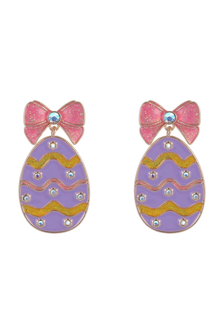 Easter Egg Drop Earrings, Alternate, color, Purple